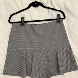 Theory Black & White Checkered Skirt